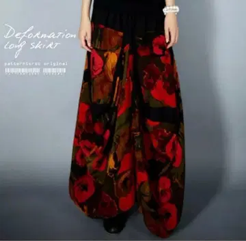 새상품급 patterntorso 안티카 코쿤 변형 스커트 레트로 꽃무늬