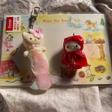 헬로키티 코스튬 인형 키링 인어 빨간 망토 카드