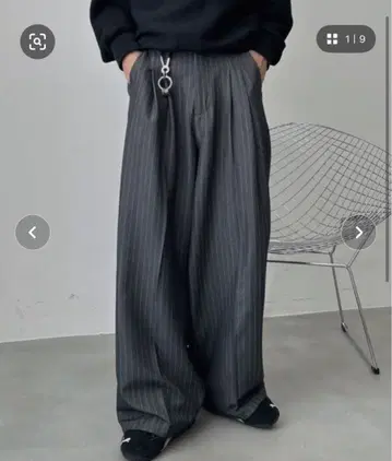 UNDERSTATEMENTs 그레이 스트라이프 슬랙스 L 사이즈