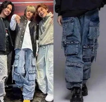 [ 히라노 쇼 ] ADRER 데님 파라슈트 카고 팬츠 S