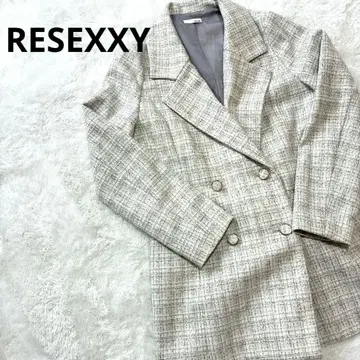 [새상품급] 리젝시 트위드 자켓 더블 버튼 라메