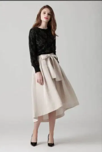 그레이스 콘티넨탈 [ 리본 불규칙 밑단 스커트 ]