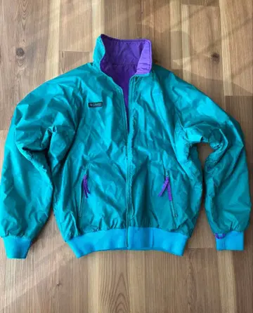 90s 컬럼비아 리버서블 나일론 자켓 터콰이즈/퍼플 M