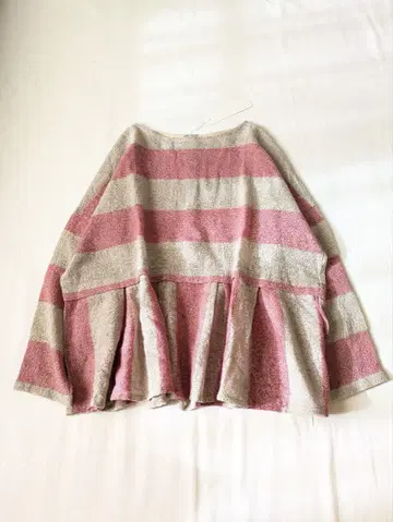 이치 울 보더&스트라이프 블라우스