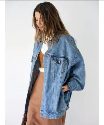 빅 실루엣 데님 자켓