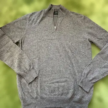 ZANONE 그레이 하프 지퍼 니트 46 캐시미어 100%