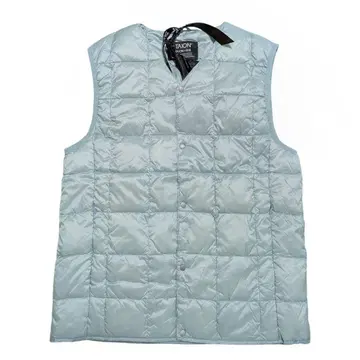 미사용 새상품 베이직 V넥 버튼 이너 다운 베스트 아이스 민트 S