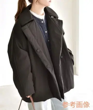 quaranciel 충전솜 테일러드 미들 W버튼 자켓 코트