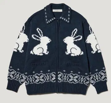 [ 미사용 새상품 ] GU 풀 집업 니트 자켓 by rokh 네이비 XL