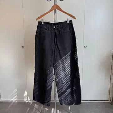 HARE 블랙 데님 와이드 팬츠 M 사이즈
