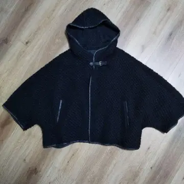 BALLSEY 블랙 판초 겉옷 케이프 코트