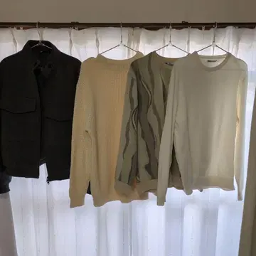 니트 스웨터 세트 (그레이, 크림, 베이지, 화이트)