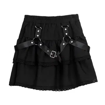 LISTEN FLAVOR 하네스 캉캉 스커트 [ BLACK ]