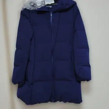 유니클로 네이비 후드 부착 다운 자켓 심리스