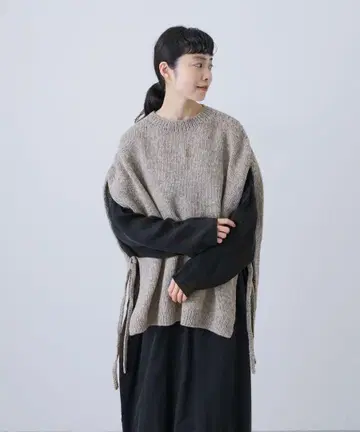 kagure [ 25AW 미사용 ] 페루 와이드 니트 베스트 kagure