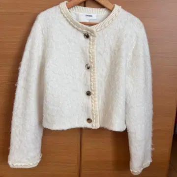 SNIDEL 퍼 라이크 니트 자켓