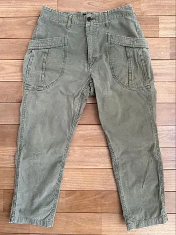 A Vontade 카고 팬츠 올리브 그린 퍼티그 트라우저