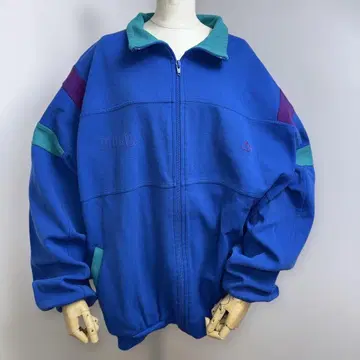 레어 80s PUMA 푸마 파랑 집업 자켓 저지 XL