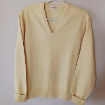 크림색 V넥 니트 스웨터