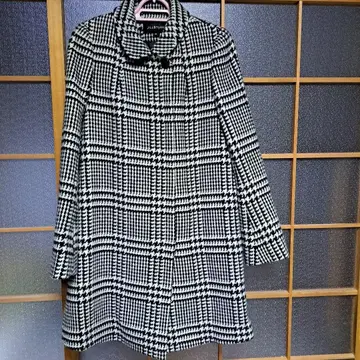 JILL STUART 체크 무늬 울 코트 S