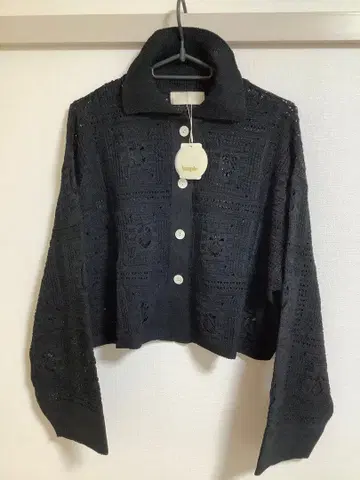 야마다야 Ample 블랙 크롭 가디건