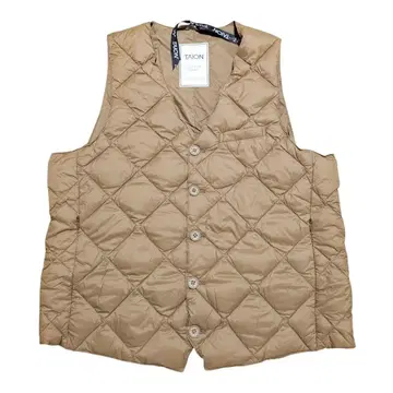 새상품 TAION 타이온 시티 싱글 버튼 다운 베스트 모카 2XL