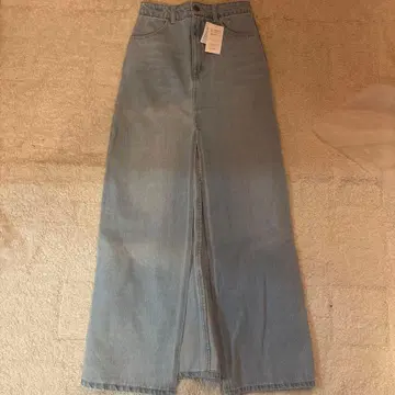 데님 슬릿 롱 스커트