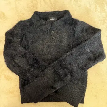 BLACKUP 크롭 니트 블랙 한국 스트릿