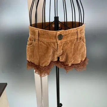 LIZ LISA 리즈리사 코듀로이 숏팬츠 레이스 리본 부착 카멜