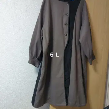 6L 브라운 블랙 롱 코트