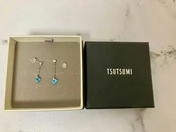 TSUTSUMI K10 블루 토파즈 귀걸이