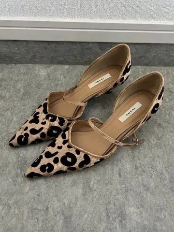 AMERI 스틸레토 ameri 빈티지 플로키 레오파드