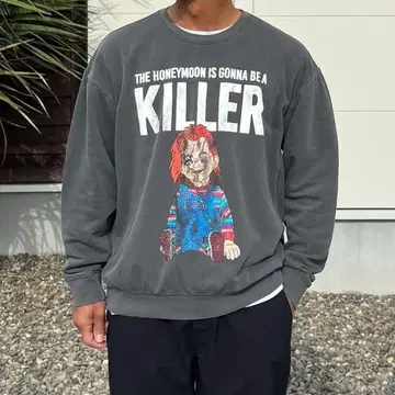 CHUCKY 차키 맨투맨 US 코튼 흑먹색 XL 미사용 새상품