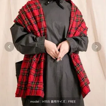 prit 울 코튼 체크 스톨