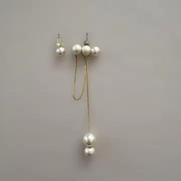aokiyuri 펄 장식 골드 귀걸이 2세트