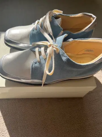 미스쿄코 사이드 지퍼 실버 스카이블루 23cm 3E