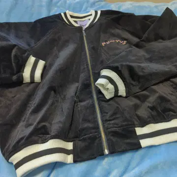 PUNYUS 코듀로이 바시티 자켓 블랙