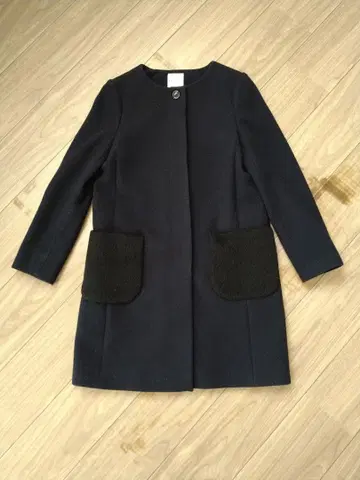 KUMIKYOKU 네이비 롱 코트