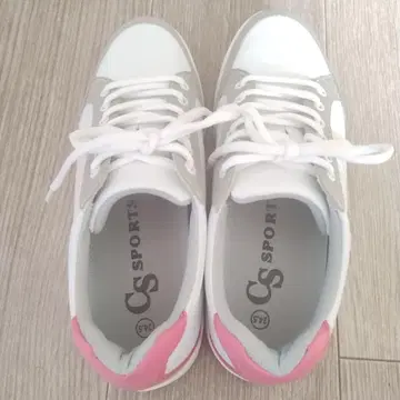 CS SPORTS 스니커즈 24.5cm 화이트/그레이/핑크
