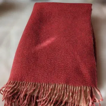 일본 전통 숄 벽돌색, 베이지 리버서블 캐시미어 100%