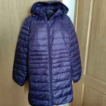 네이비 롱 다운 코트