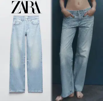 ZARA 펄 비즈 데님 팬츠