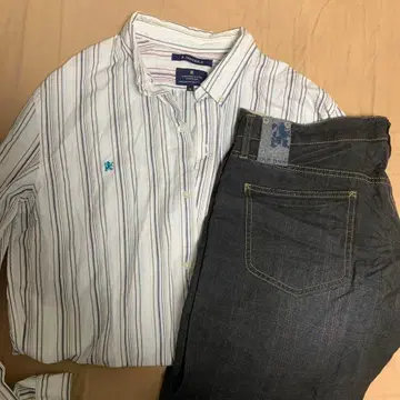 알 뉴 볼드 데님 셔츠 세트