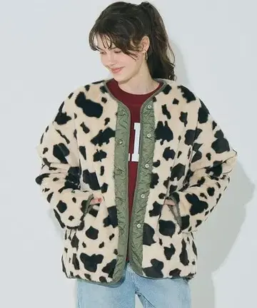 coca 리버서블 퀼팅 블루종 아우터 L 사이즈