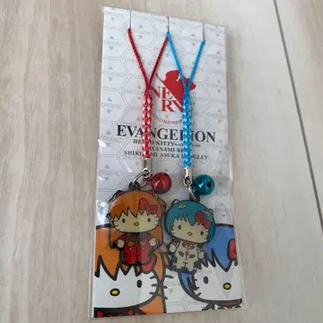 에반게리온 키티 족쇄 아야나미 시키나미 한정판 콜라보 스트랩 페어 레어