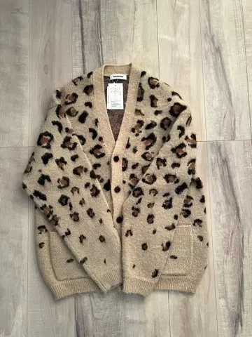 monkey time 레오파드 모헤어 믹스 가디건