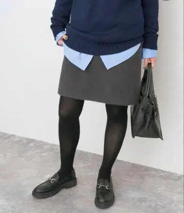 새상품 Spick and Span 샤기 미니 스커트 그레이 S