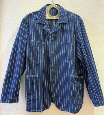 헤드라이트 우븐 스트라이프 데님 워크 코트