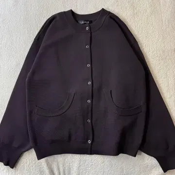 루니 니트 가디건 갈색 브라운 긴팔 두꺼운 원단