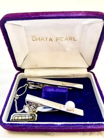 넥타이핀 2개 세트 [ 펄 장식 ]